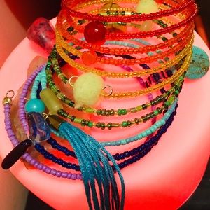 Handmade Chakra Memory Wire Bracelet